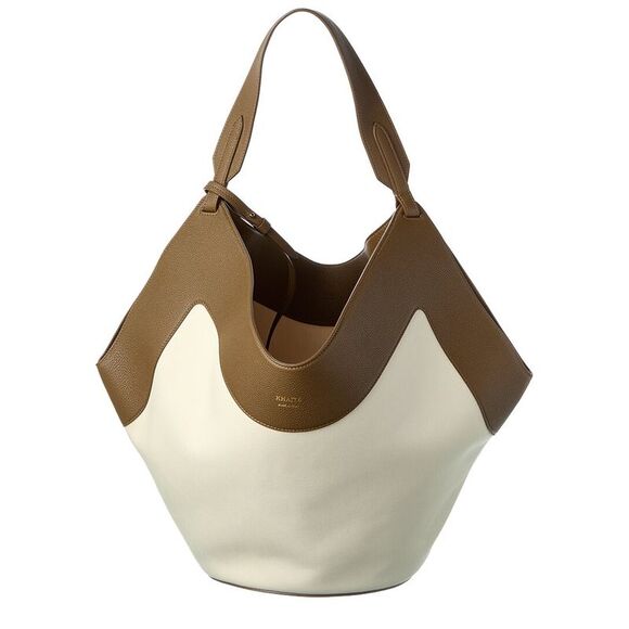 KHAITE Handbags - Khaite Lotus Medium Canvas & Leather Tote, Green